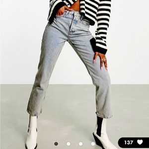 Topshop Editor jeans in dirty bleach wash